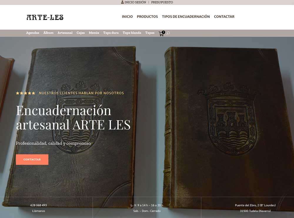 Web Encuadernacion Artesanal Les